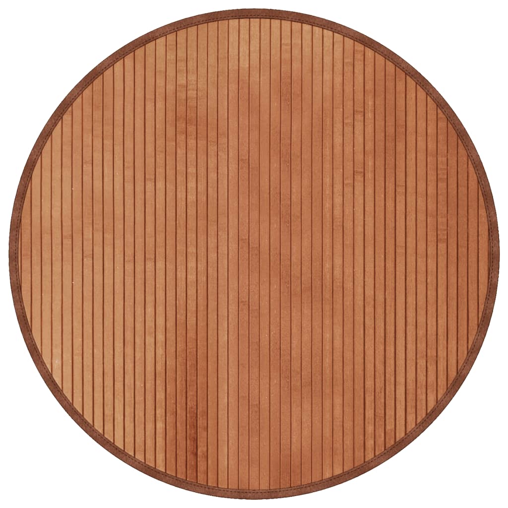 Tappeto Rotondo Marrone 80 cm in BambÃ¹
