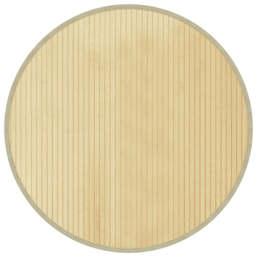 Tappeto Rotondo Naturale Chiaro 80 cm in BambÃ¹