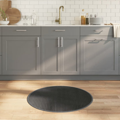 Tappeto Rotondo Grigio 80 cm in BambÃ¹