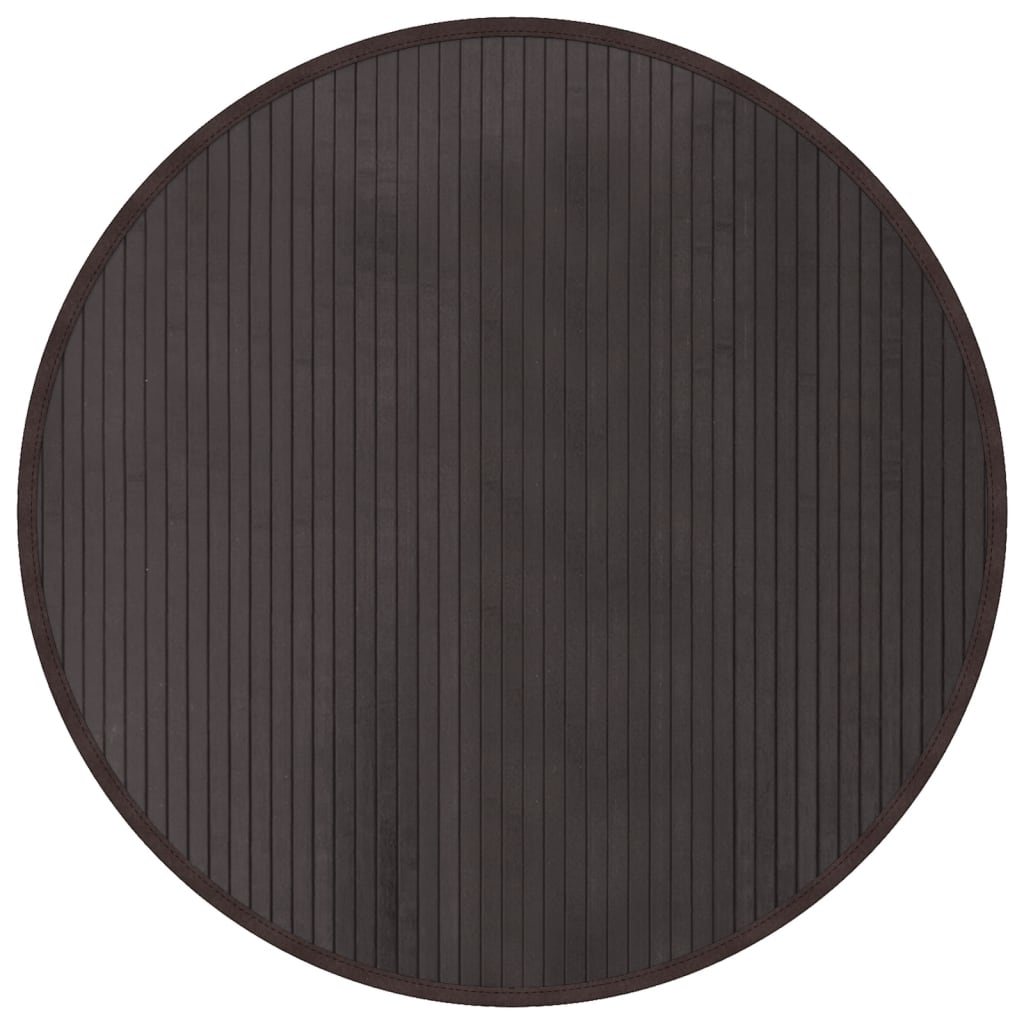 Tappeto Rotondo Marrone Scuro 80 cm in BambÃ¹