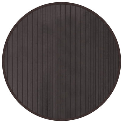 Tappeto Rotondo Marrone Scuro 80 cm in BambÃ¹