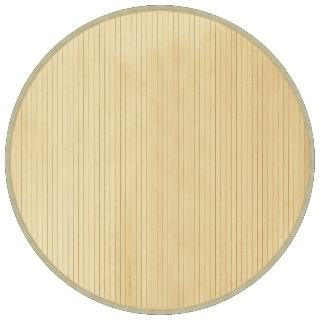 Tappeto Rotondo Naturale Chiaro 100 cm in BambÃ¹