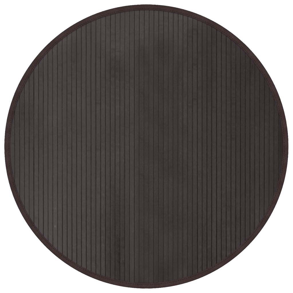 Tappeto Rotondo Marrone Scuro 100 cm in BambÃ¹