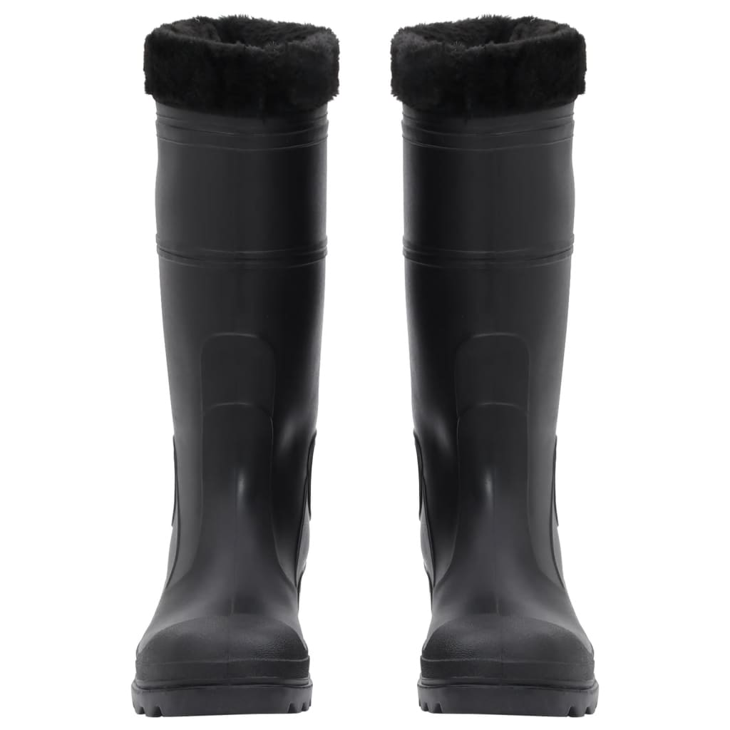 Stivali da Pioggia con Calzini Rimovibili Neri Misura 41 cm PVC