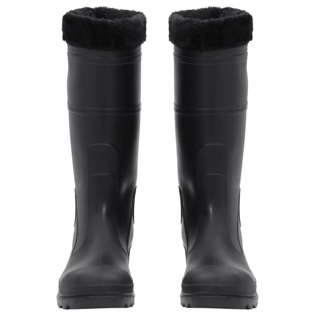 Stivali da Pioggia con Calzini Rimovibili Neri Misura 43 cm PVC