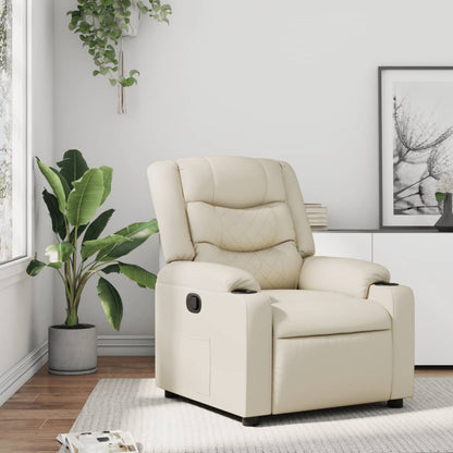 Poltrona Reclinabile Crema in Similpelle
