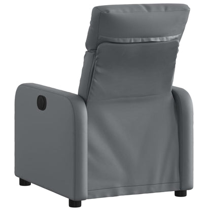 Poltrona reclinabile grigia in similpelle