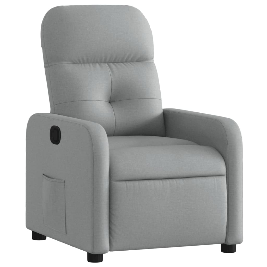 Poltrona reclinabile in tessuto grigio chiaro