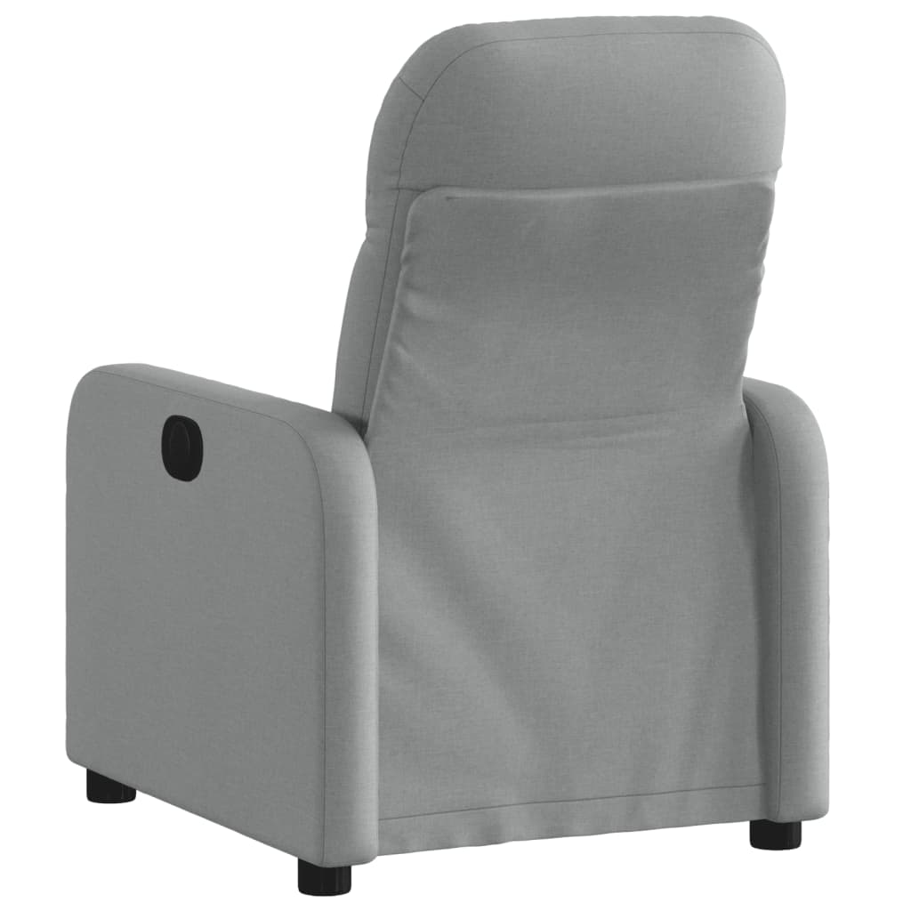 Poltrona reclinabile in tessuto grigio chiaro