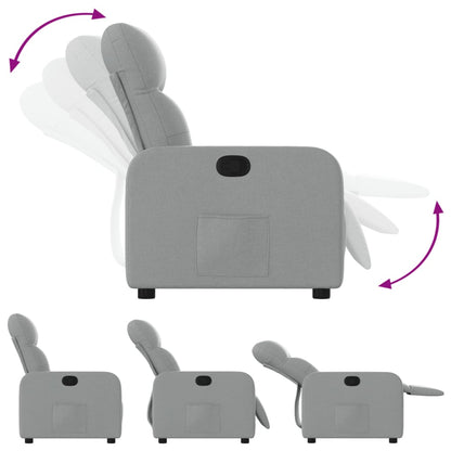 Poltrona reclinabile in tessuto grigio chiaro