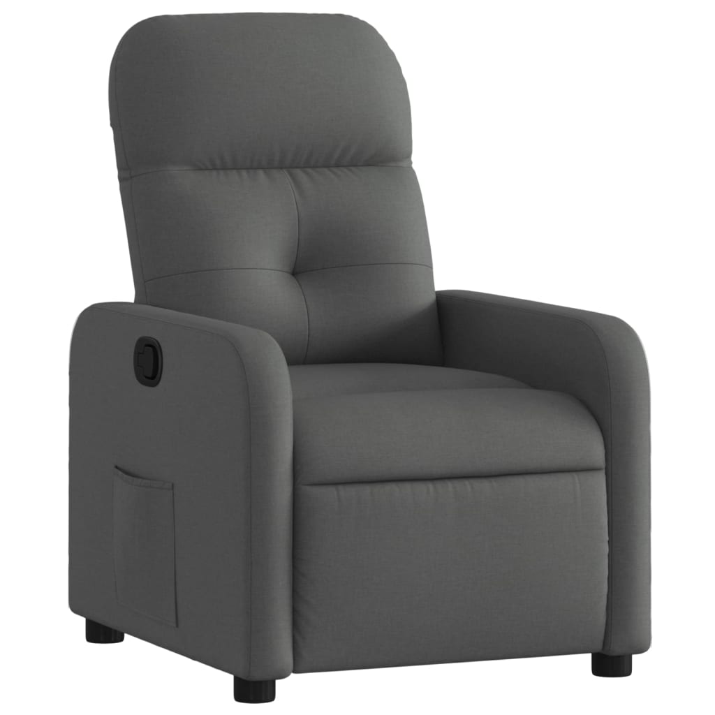 Poltrona reclinabile in tessuto grigio scuro
