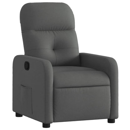 Poltrona reclinabile in tessuto grigio scuro