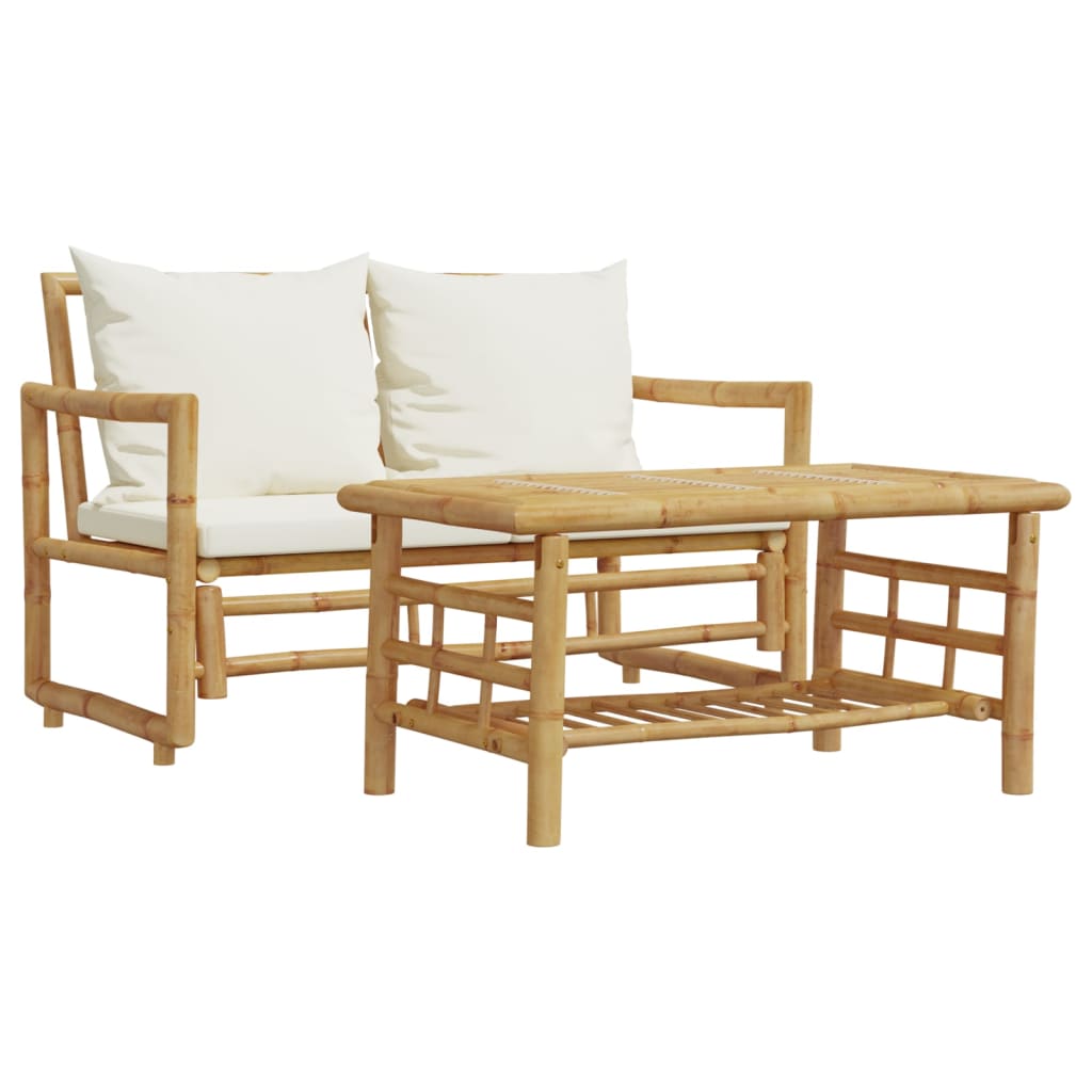 Set Divano da Giardino 2 pz con Cuscini in BambÃ¹