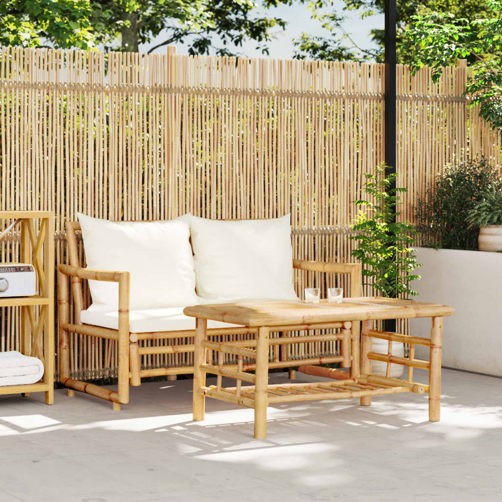 Set Divano da Giardino 2 pz con Cuscini in BambÃ¹