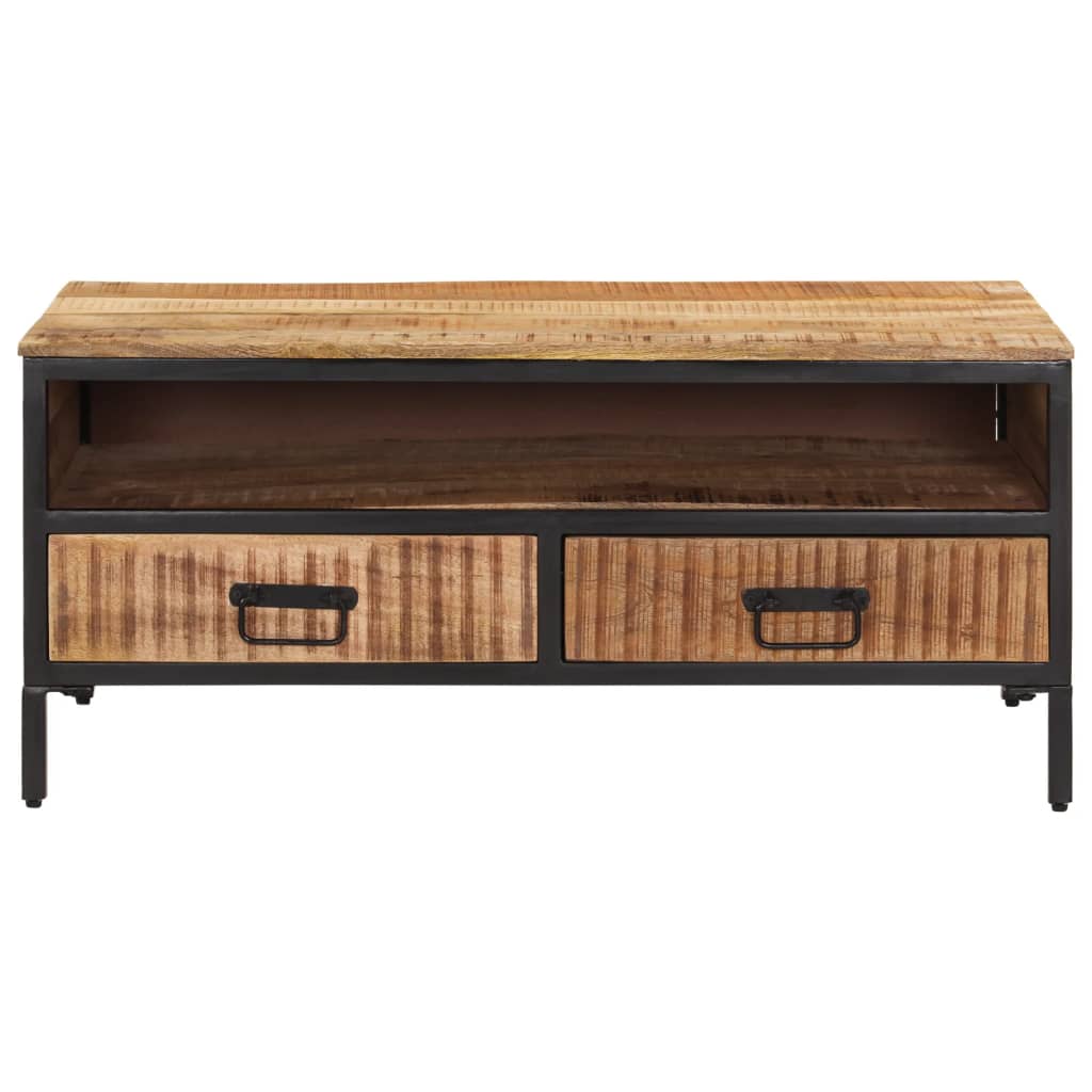 Tavolino da Salotto 90x50x30 cm Legno Massello di Mango Grezzo