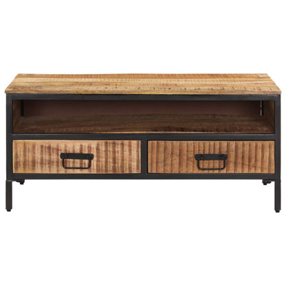 Tavolino da Salotto 90x50x30 cm Legno Massello di Mango Grezzo