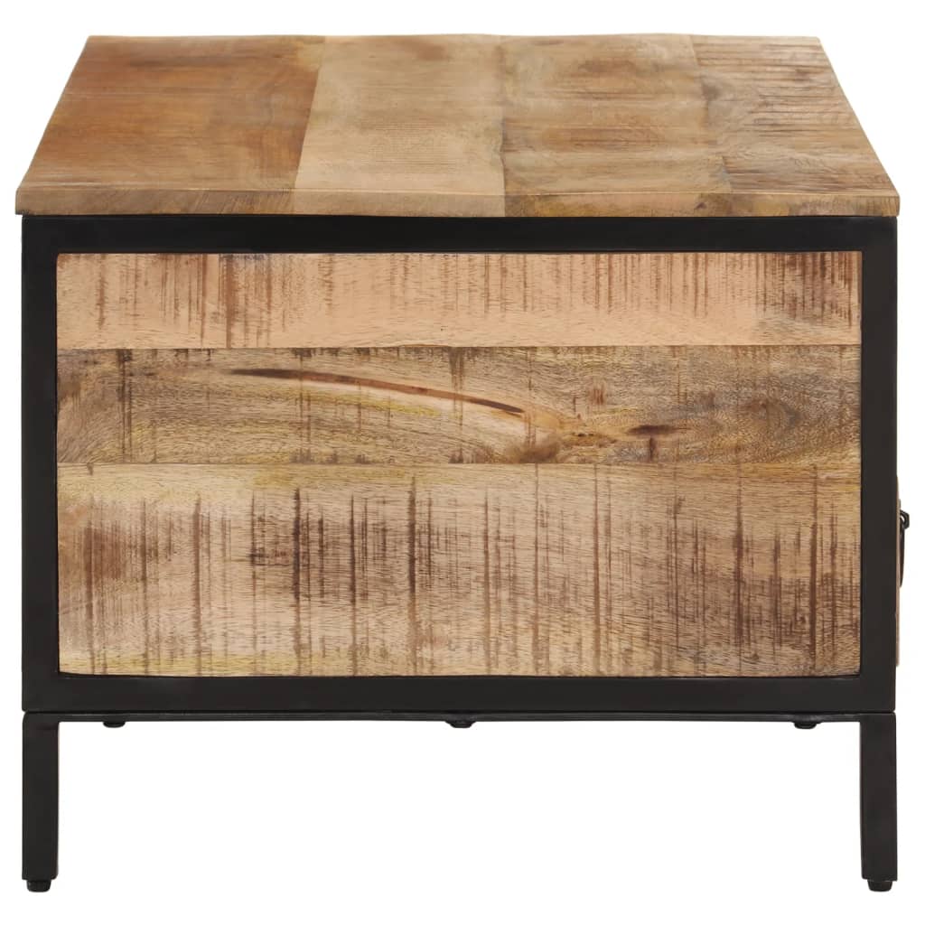Tavolino da Salotto 90x50x30 cm Legno Massello di Mango Grezzo