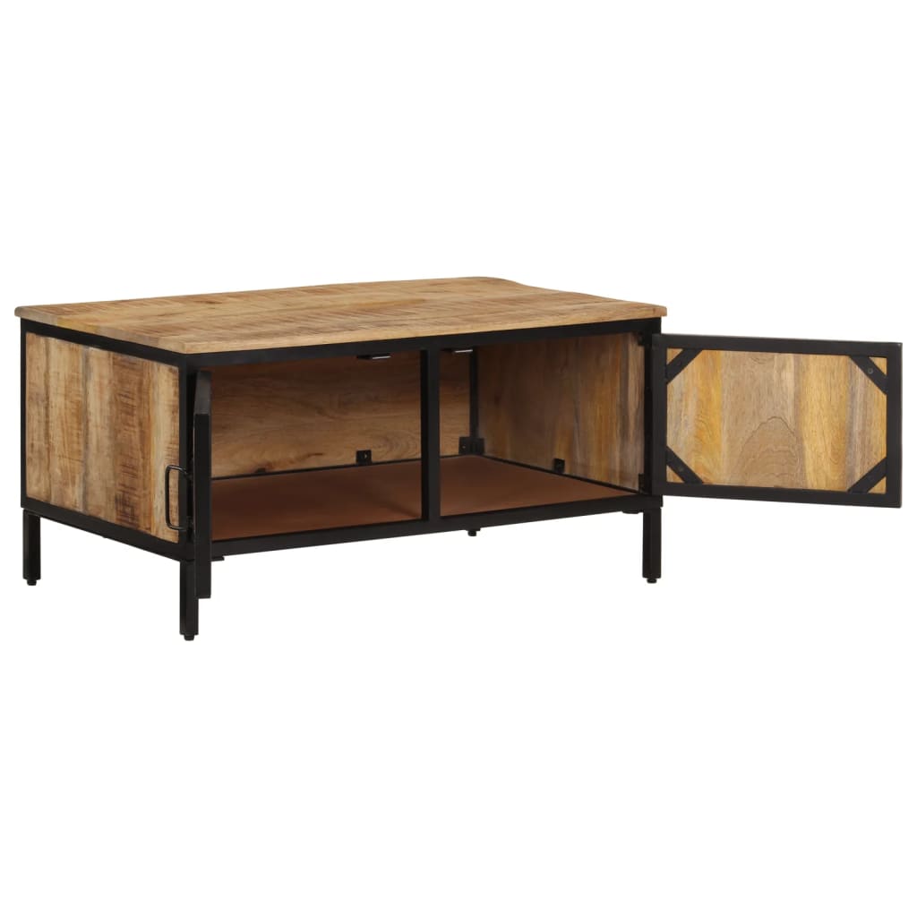 Tavolino da Salotto 80x50x40 cm Legno Massello di Mango Grezzo