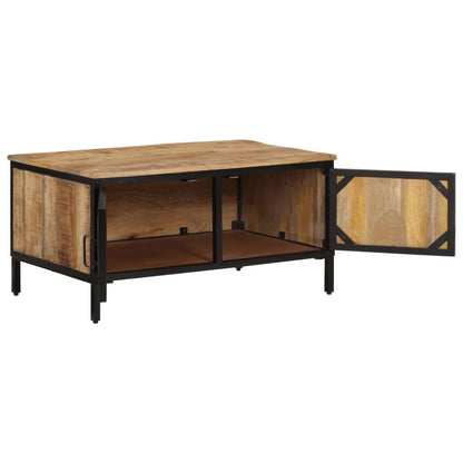 Tavolino da Salotto 80x50x40 cm Legno Massello di Mango Grezzo