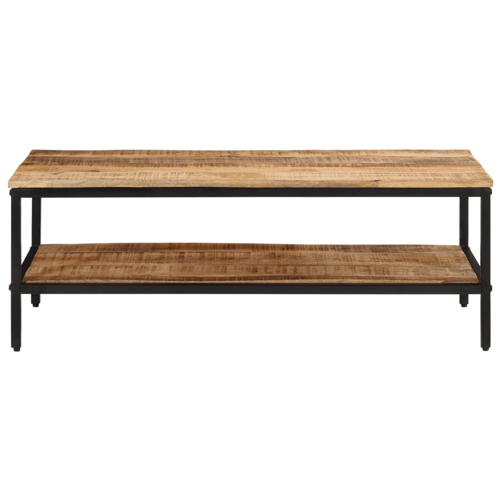 Tavolino 100x50x35 cm in Legno Massello di Mango Grezzo