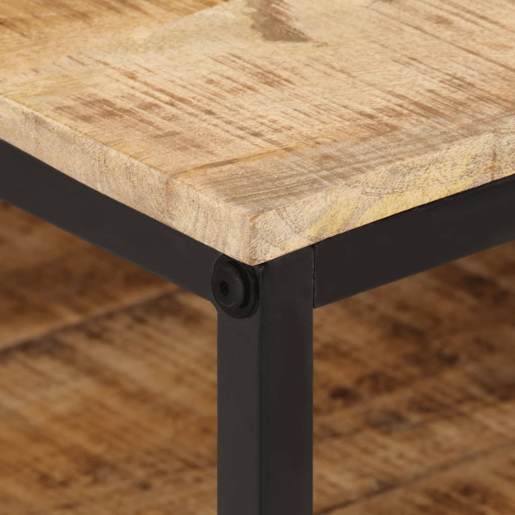 Tavolino 100x50x35 cm in Legno Massello di Mango Grezzo