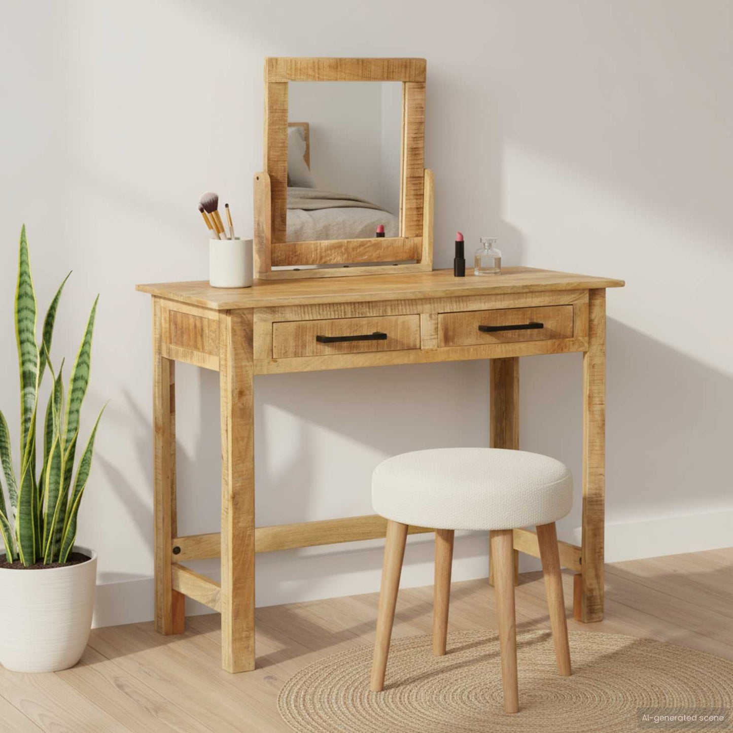 Tavolo da Trucco con cassetto Marrone 100 x 40 x 120 cm