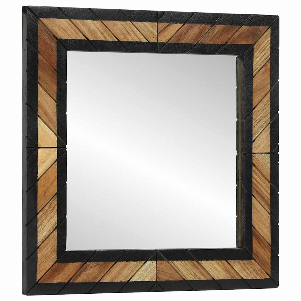 Specchio da parete Rettangolare Nero e Marrone 50 x 2 x 50 cm