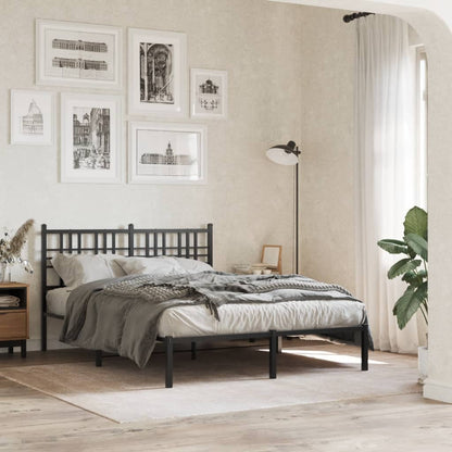 Giroletto con Testiera in Metallo Nero 140x190 cm