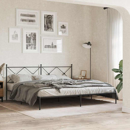 Giroletto con Testiera in Metallo Nero 193x203 cm