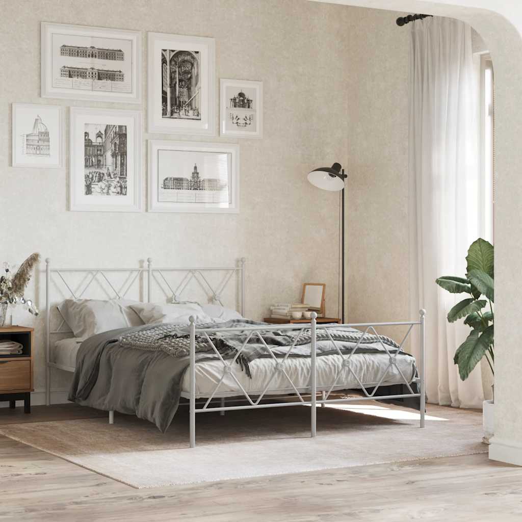 Testiera di Ricambio in Metallo Bianco 140 cm