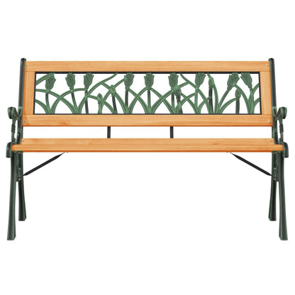 Panca da Giardino 116 cm in Legno Massello di Abete e Acciaio