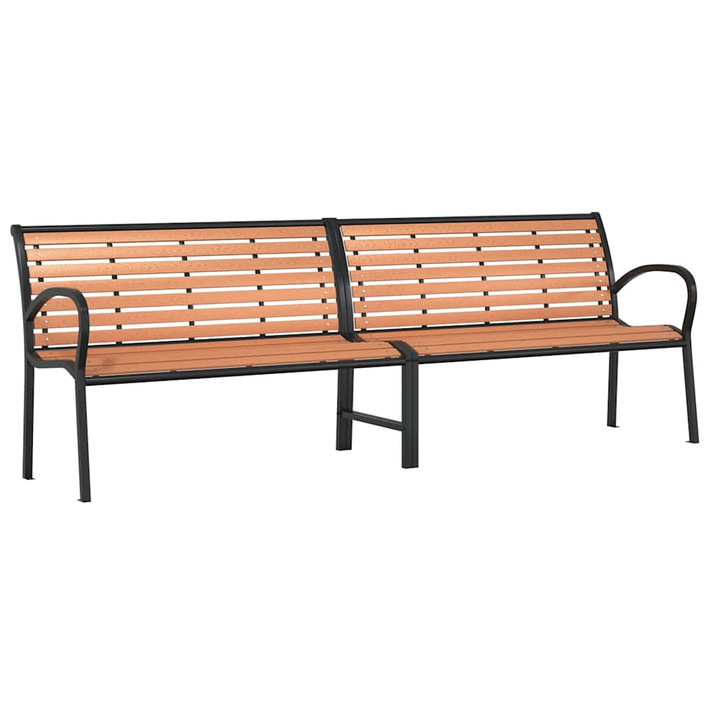 Panca Giardino Marrone 231cm Legno e Acciaio Verniciato Polvere