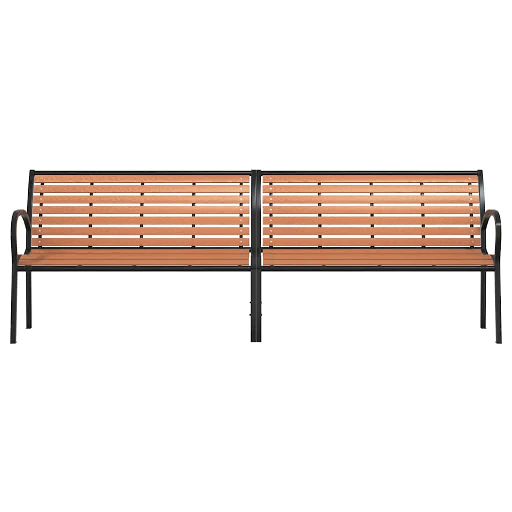 Panca Giardino Marrone 231cm Legno e Acciaio Verniciato Polvere