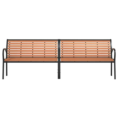 Panca Giardino Marrone 231cm Legno e Acciaio Verniciato Polvere