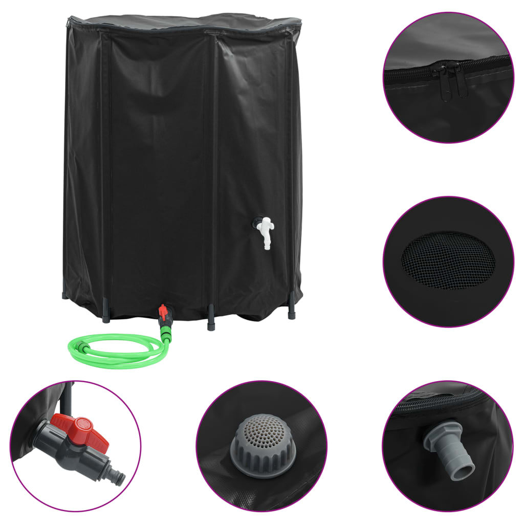 Serbatoio Acqua con Rubinetto Pieghevole 1250 L in PVC