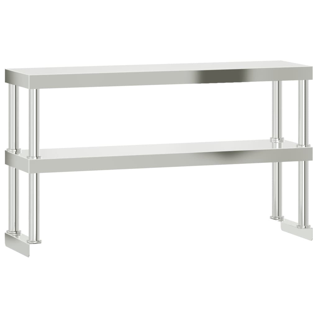 Ripiano per Tavolo da Lavoro 2 Piani 110x30x65 cm Acciaio Inox