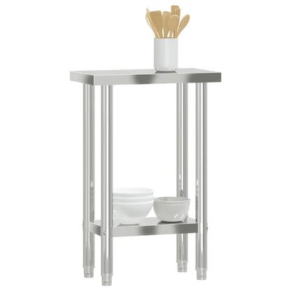 Tavolo da Lavoro da Cucina 55x30x85 cm in Acciaio Inossidabile