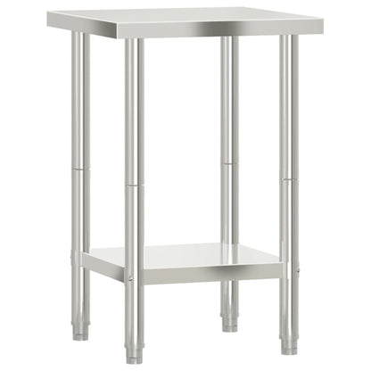 Tavolo da Lavoro da Cucina 55x55x85 cm in Acciaio Inossidabile