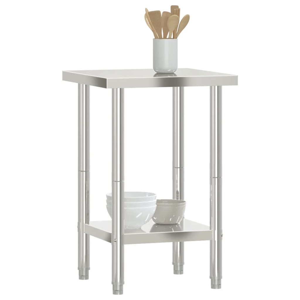 Tavolo da Lavoro da Cucina 55x55x85 cm in Acciaio Inossidabile