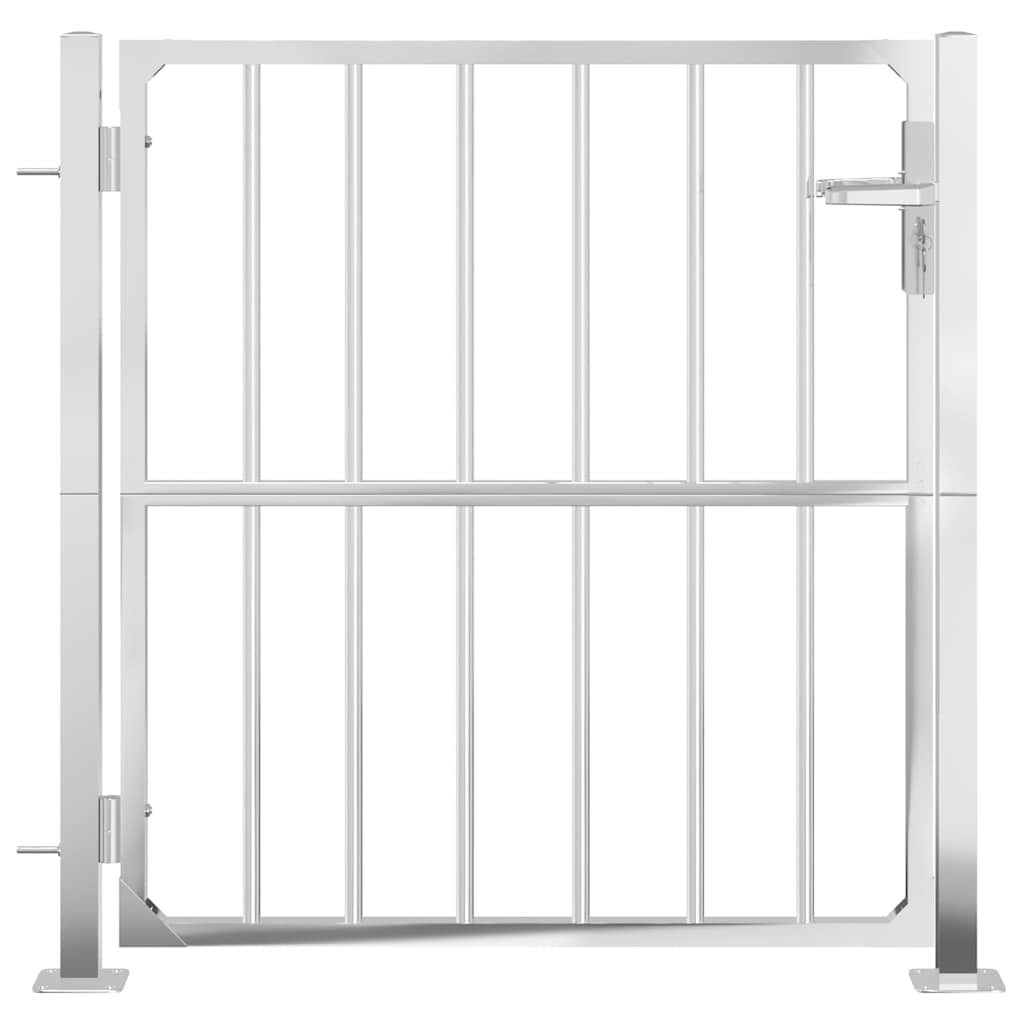 Cancello da giardino 100x95 cm in acciaio inox