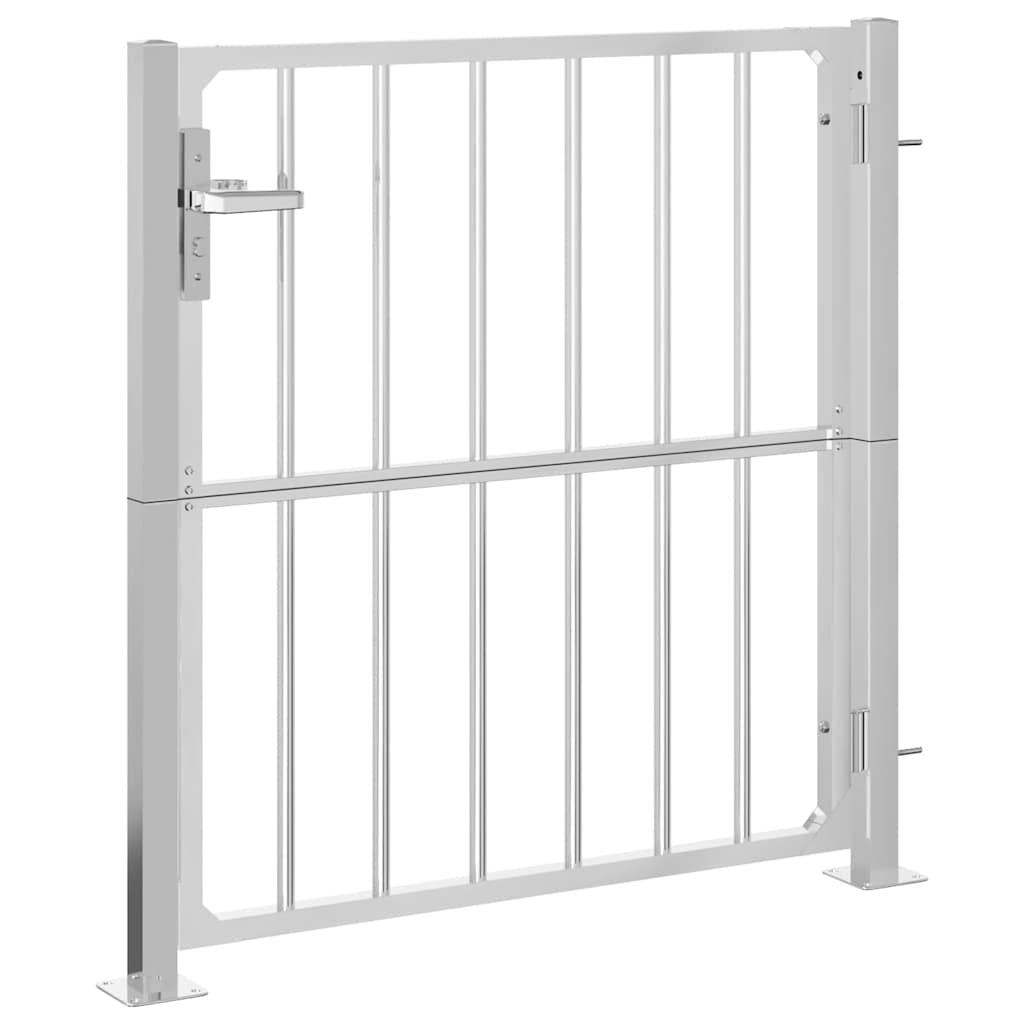 Cancello da giardino 100x95 cm in acciaio inox