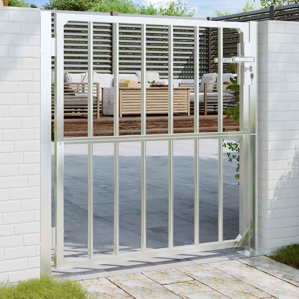 Cancello da giardino 100x95 cm in acciaio inox