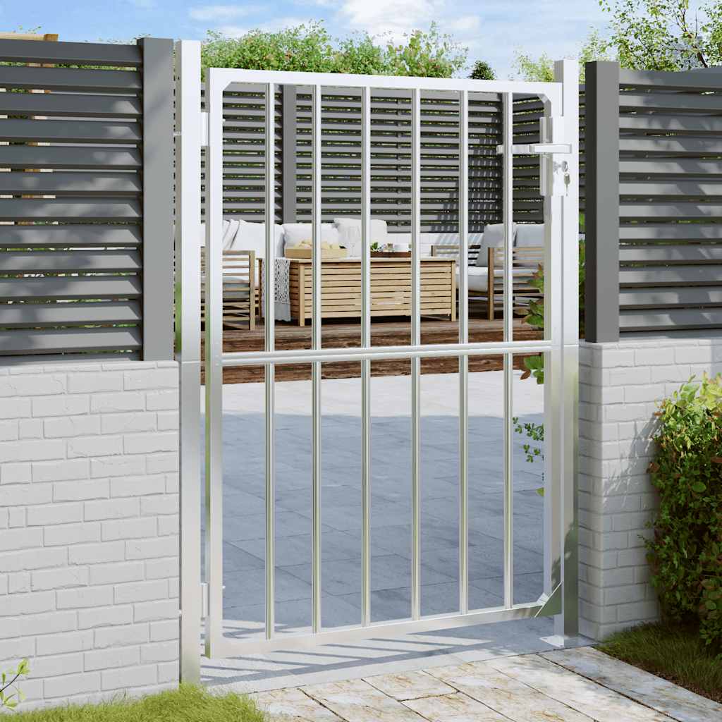 Cancello da Giardino 100x125 cm in Acciaio Inossidabile