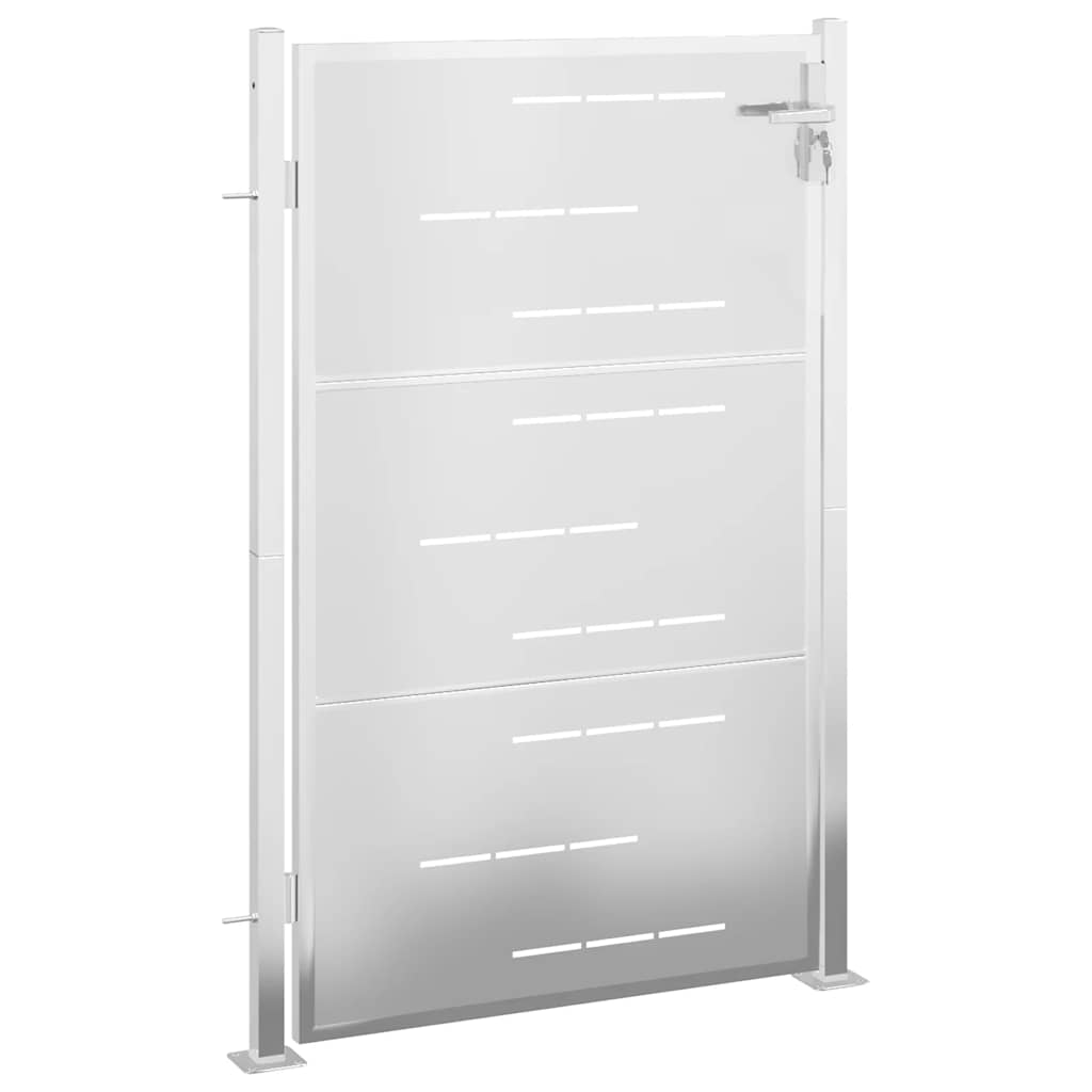 Cancello da Giardino 100x125 cm in Acciaio Inossidabile