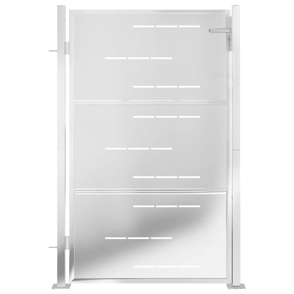 Cancello da Giardino 100x125 cm in Acciaio Inossidabile
