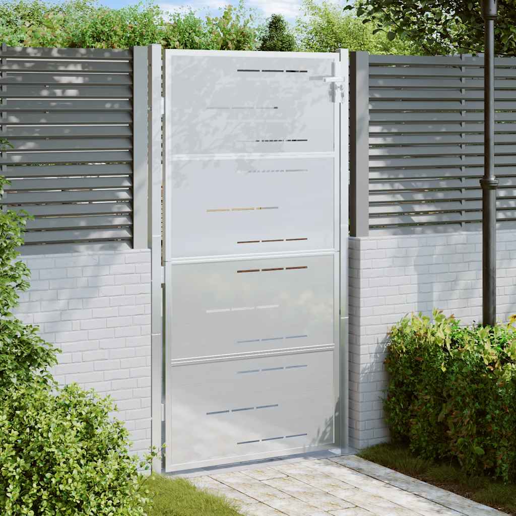 Cancello da Giardino 100x200 cm in Acciaio Inossidabile