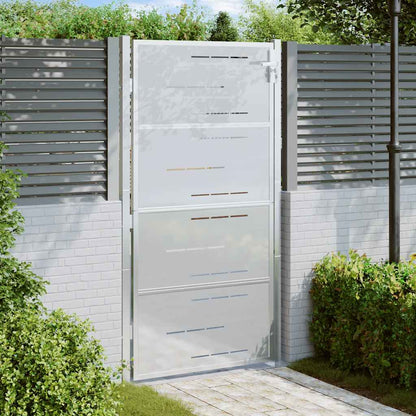 Cancello da Giardino 100x200 cm in Acciaio Inossidabile