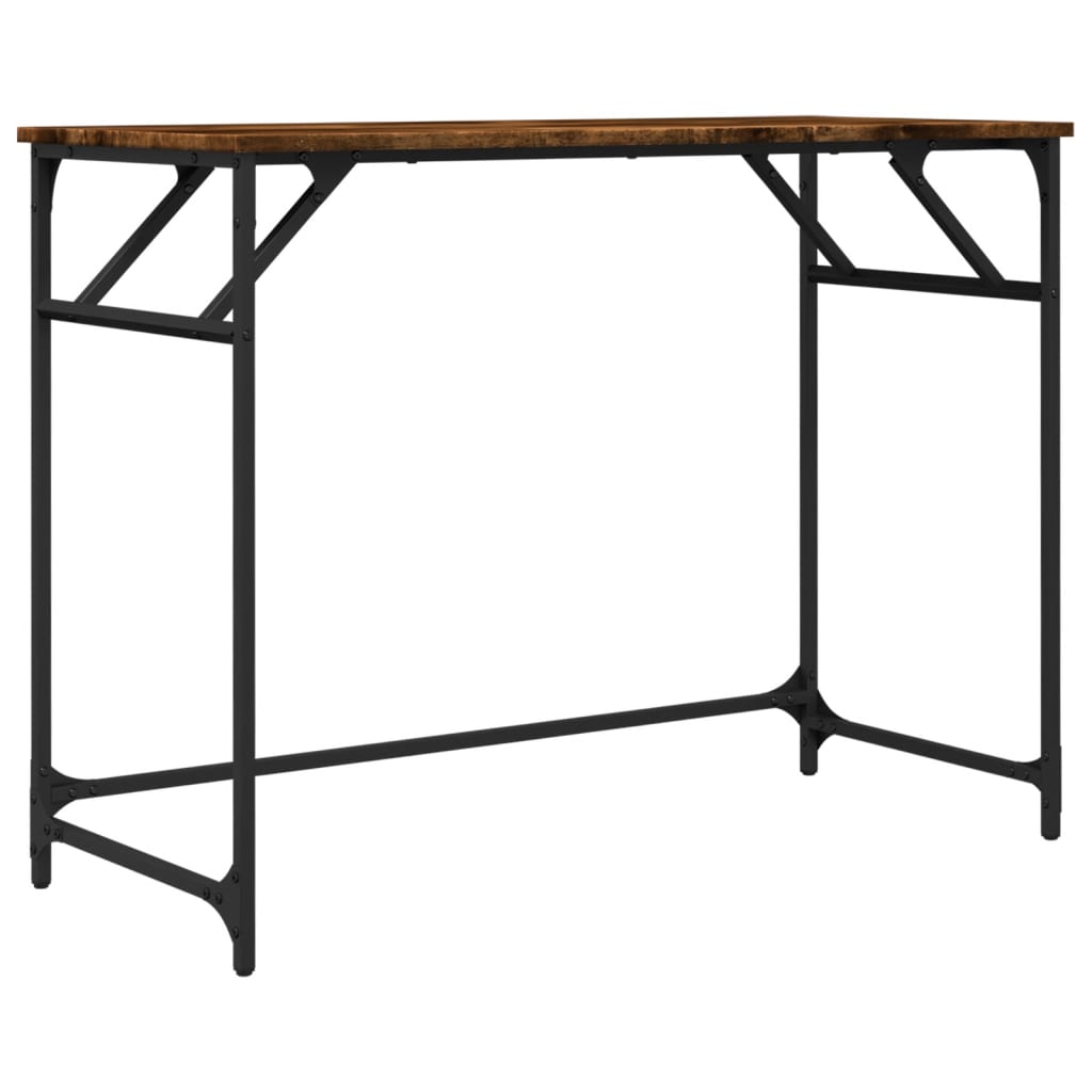 Scrivania Fumo 100x45x76cm Legno e Acciaio Verniciato a Polvere