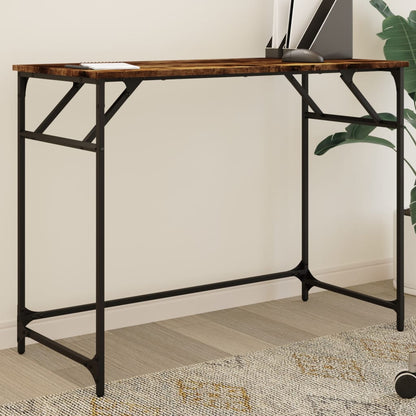 Scrivania Fumo 100x45x76cm Legno e Acciaio Verniciato a Polvere