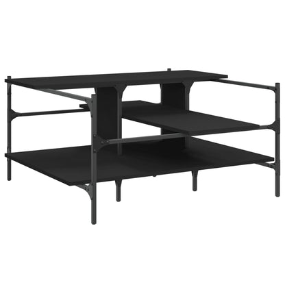 Tavolino da Salotto Nero 100x100x48,5 cm in LegnoÂ Multistrato